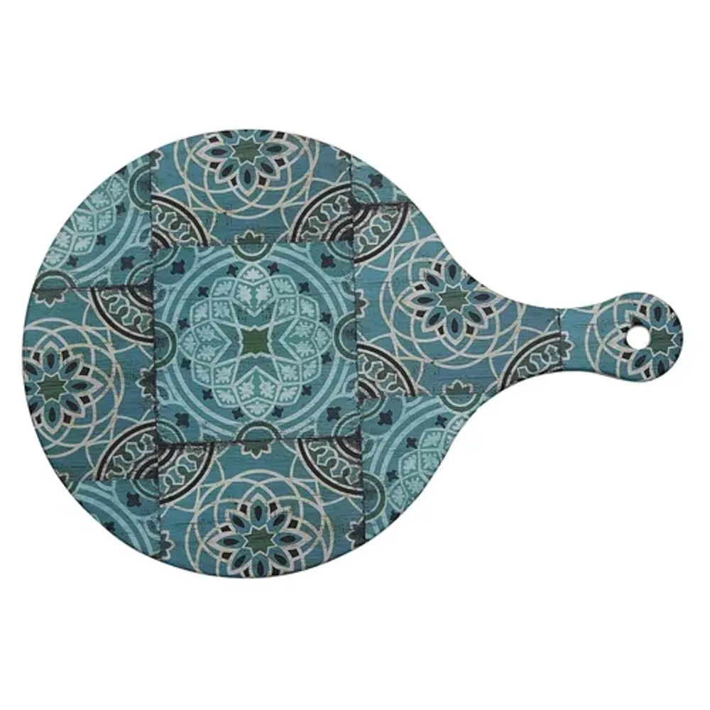 Доска для подачи 37*25*1,8 см круглая Damask Blue пластик меламин P.L. Proff Cuisine