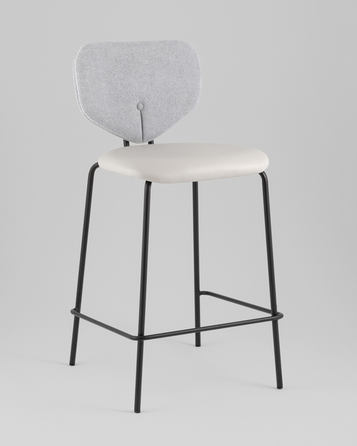 Стул полубарный Masey серый с серой экокожей