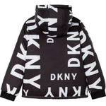 Куртка двухсторонняя с капюшоном DKNY Черный/Принт: белые логотипы//Черный Мальчик