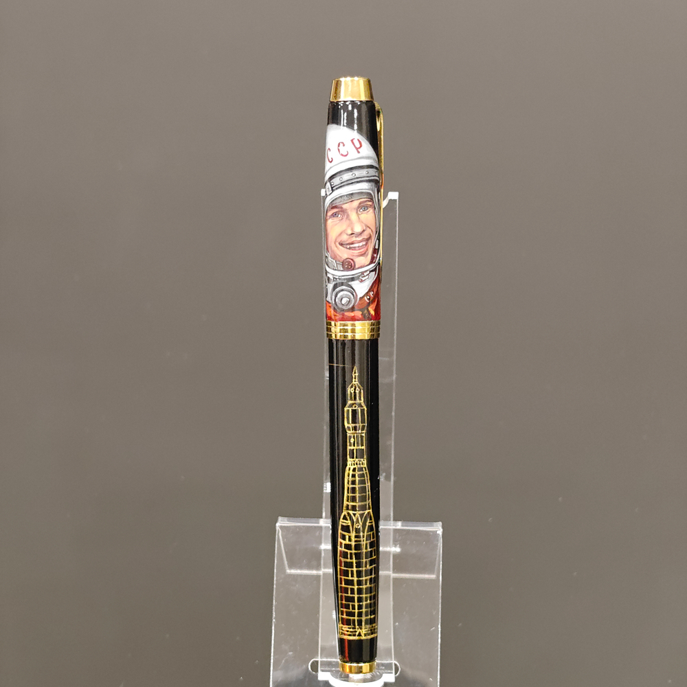 Ручка Parker с ручной росписью Палех "Юрий Гагарин" в коробке
