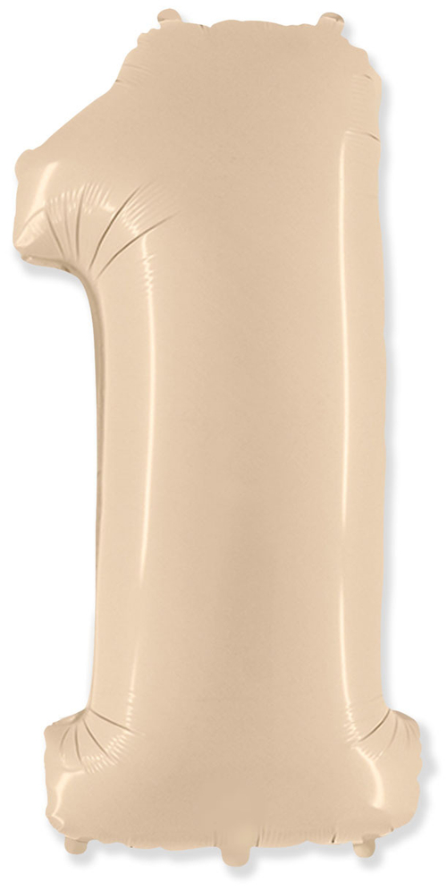 Шар цифра №1 Кремовый 102 см