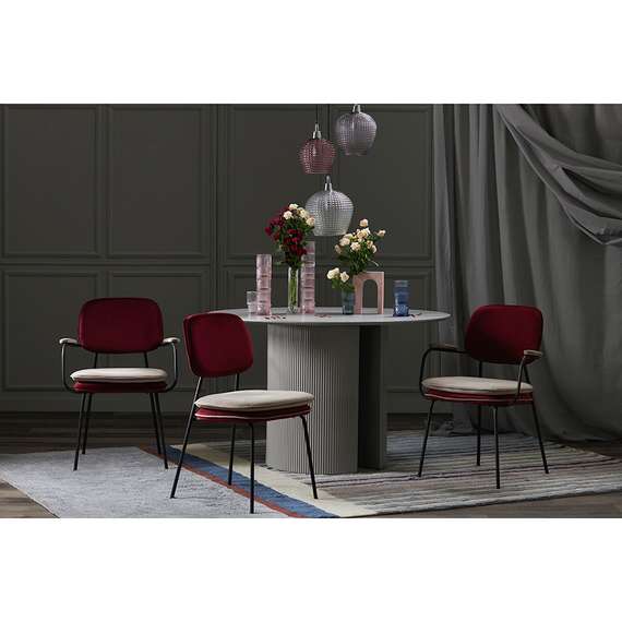 Стул Pea, велюр, бордовый/бежевый