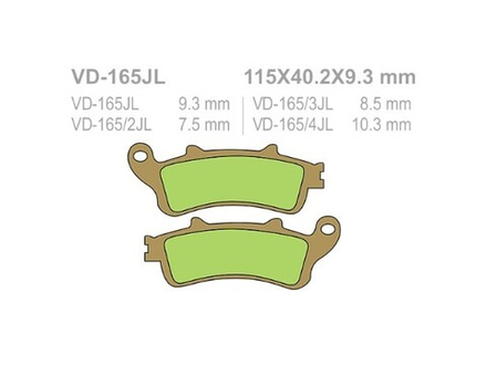 Колодки тормозные Vesrah VD-165JL (FDB2075)