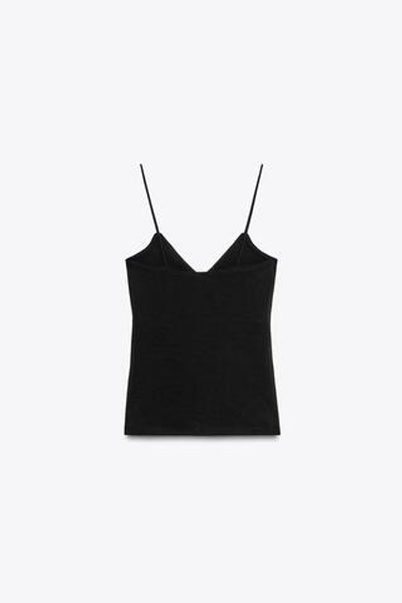 ZARA ХЛОПКОВЫЙ ТОП НА БРЕТЕЛЯХ, ЧЕРНЫЙ