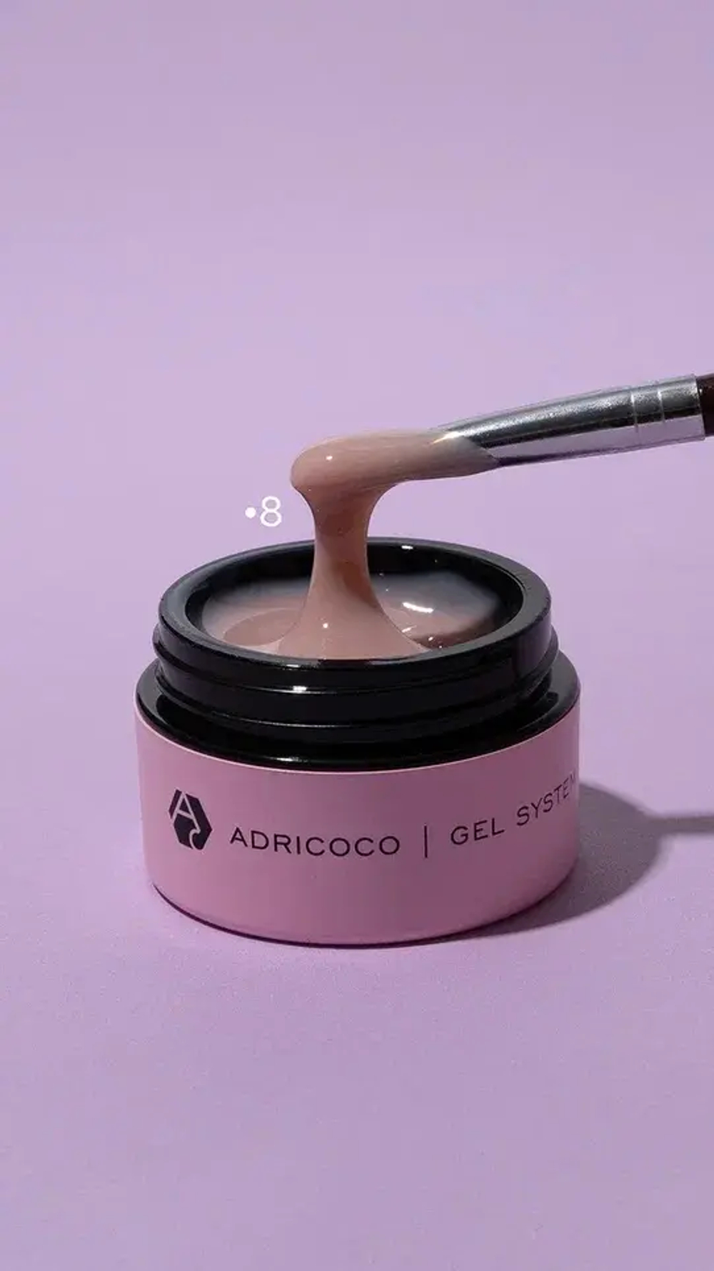Жесткий гель для наращивания и укрепления Adricoco, Virtuos №8, 15 мл