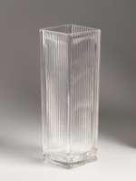 Ваза «Бритт», полосы, 24×8 см, стекло, прозрачная