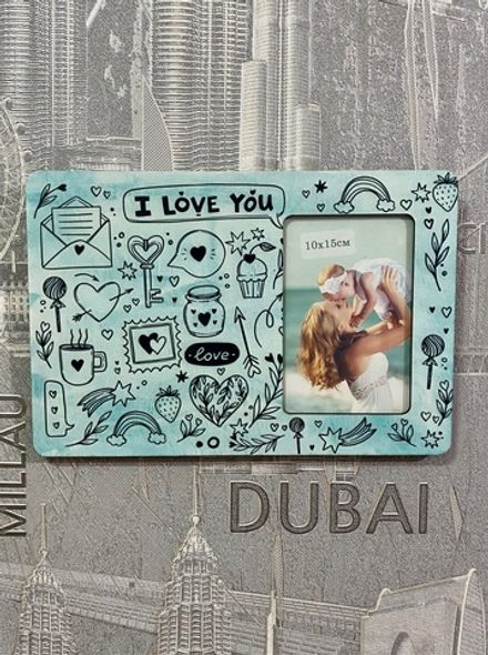 Фоторамка " I Love you" (бирюза)