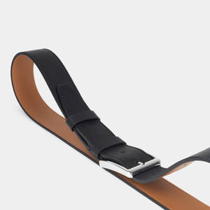 Ремень кожаный мужской из натуральной телячьей кожи 40 мм, чёрный