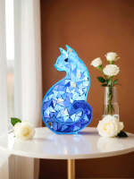 Набор для творчества мозаика стеклянная Розовый Кот 18 см.