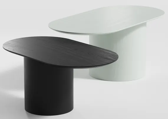 Столик Type овальный, основание D 29 см (черный)