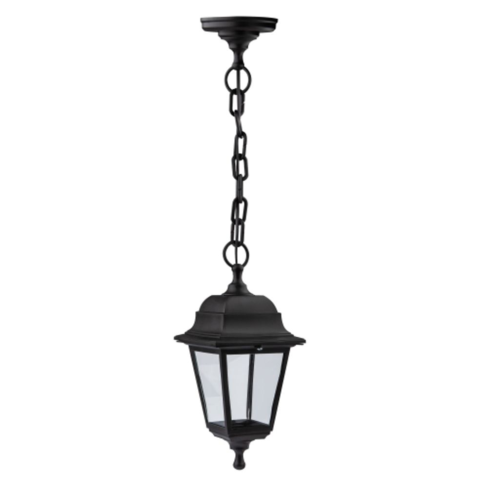 Садово-парковый светильник ЭРА НСУ 04-60-001 черный 4 гранный подвесной IP44 Е27 max60Вт | Садово-парковые светильники