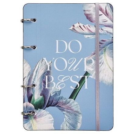 Тетрадь А5 120л кл. на кольцах Infolio "Infolio Study. Blossom. Синий"