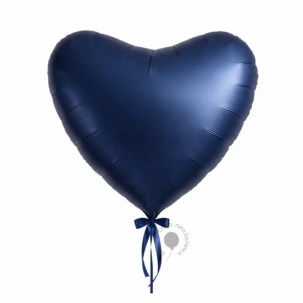 G Шар 36'' / 91 см сердце Сатин Темно синий Blue Navy (БГ-150) 