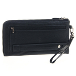 Чёрный клатч портмоне из натуральной кожи на молнии мужчине GALIB R-093