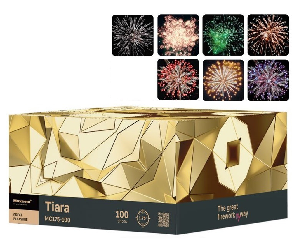 Батарея салютов "Tiara" MC175-100 100 залпов * 1.7"