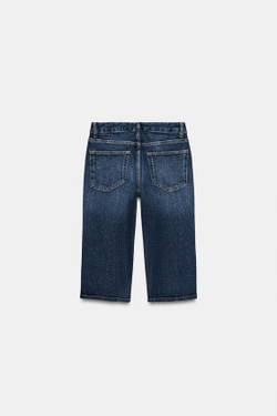 ZARA ДЖИНСЫ TRF CAPRI СО СРЕДНЕЙ ПОСАДКОЙ, МОРСКОЙ СИНИЙ