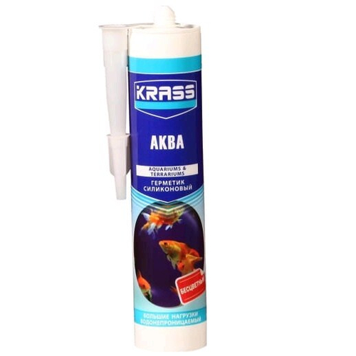 Герметик силикон. KRASS аквариумн.бесцветн. 300мл *  новый штрих-код  !!!