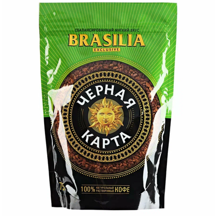 Кофе растворимый Черная Карта Brasilia 75 гр м/уп