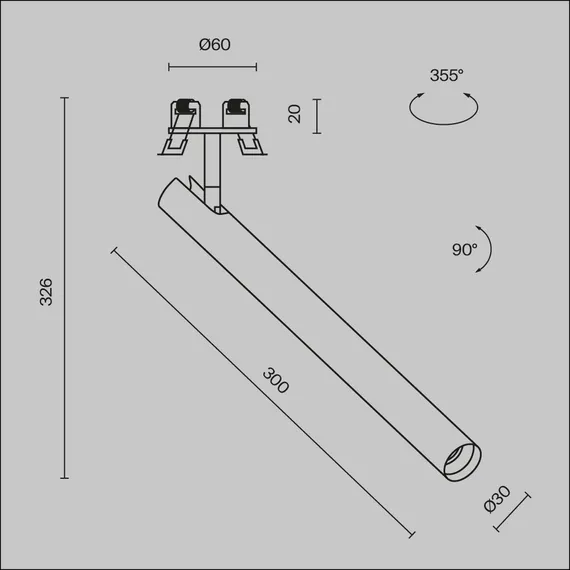 Встраиваемый светильник Фокус Т / Focus T 6 Вт 4000 К 45° Technical c141rs-l300-6w4k-b