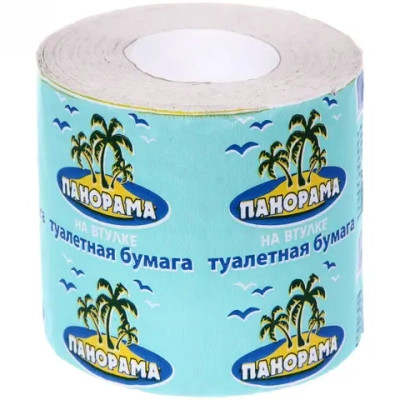 Бумага туалетная Панорама 1слой б/втулки 27-34м