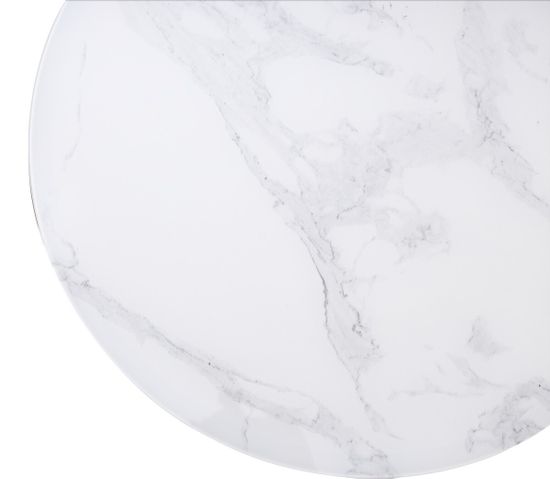 Журнальный столик Френсис Белый мрамор, стекло/ золотой каркас