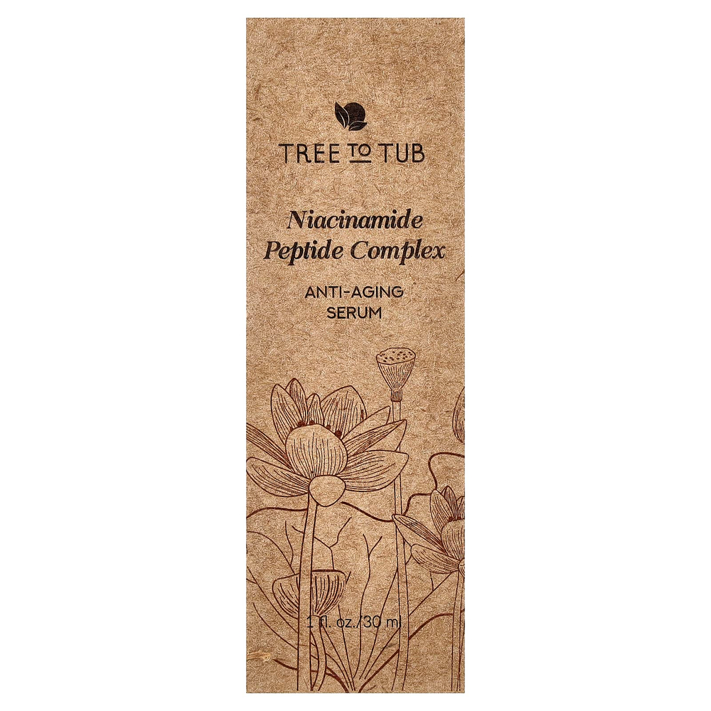 Tree To Tub, никотинамид и пептидный комплекс, антивозрастная сыворотка, 30 мл (1 жидк. унция)