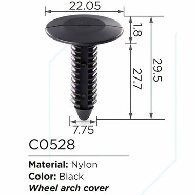 Клипса для крепления внутренней обшивки а/м GM пластиковая (100шт/уп.) Forsage клипса C0528( GM )
