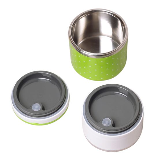 Ланч-бокс двойной круглый 1080 мл. Kamille КМ 2103