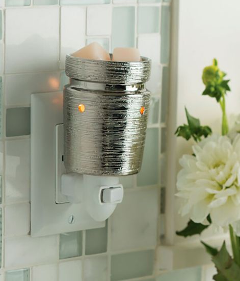 Матовый хром, аромасветильник розеточный Brushed Chrome, Candle Warmers