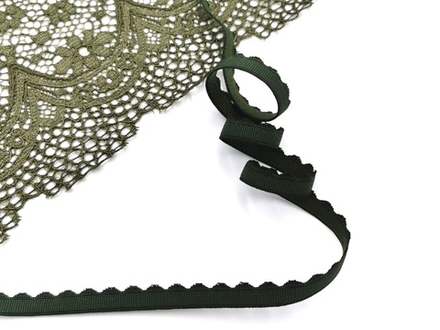 Отделочная резинка, 8 мм, хаки, Турция, (Арт: OTR635/8-1258), м