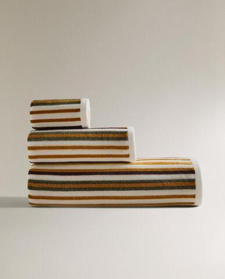 ZARA HOME ПОЛОТЕНЦЕ ИЗ ВЕЛЮРА В ПОЛОСКУ, РАЗНОЦВЕТНЫЙ