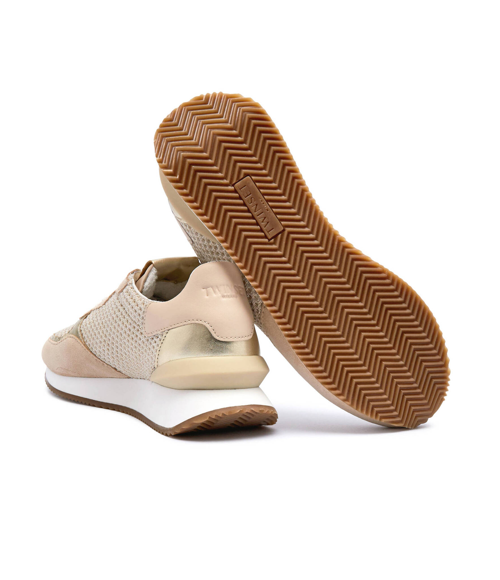 Кроссовки RUNNING IN TESSUTO TWINSET - бежевый(241TCT098)