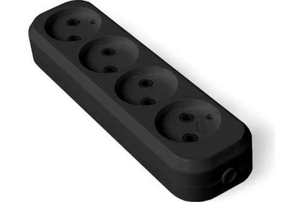 Колодка "UNIVersal" 4 гн. б/з AБС-пластик (еврослот) черный