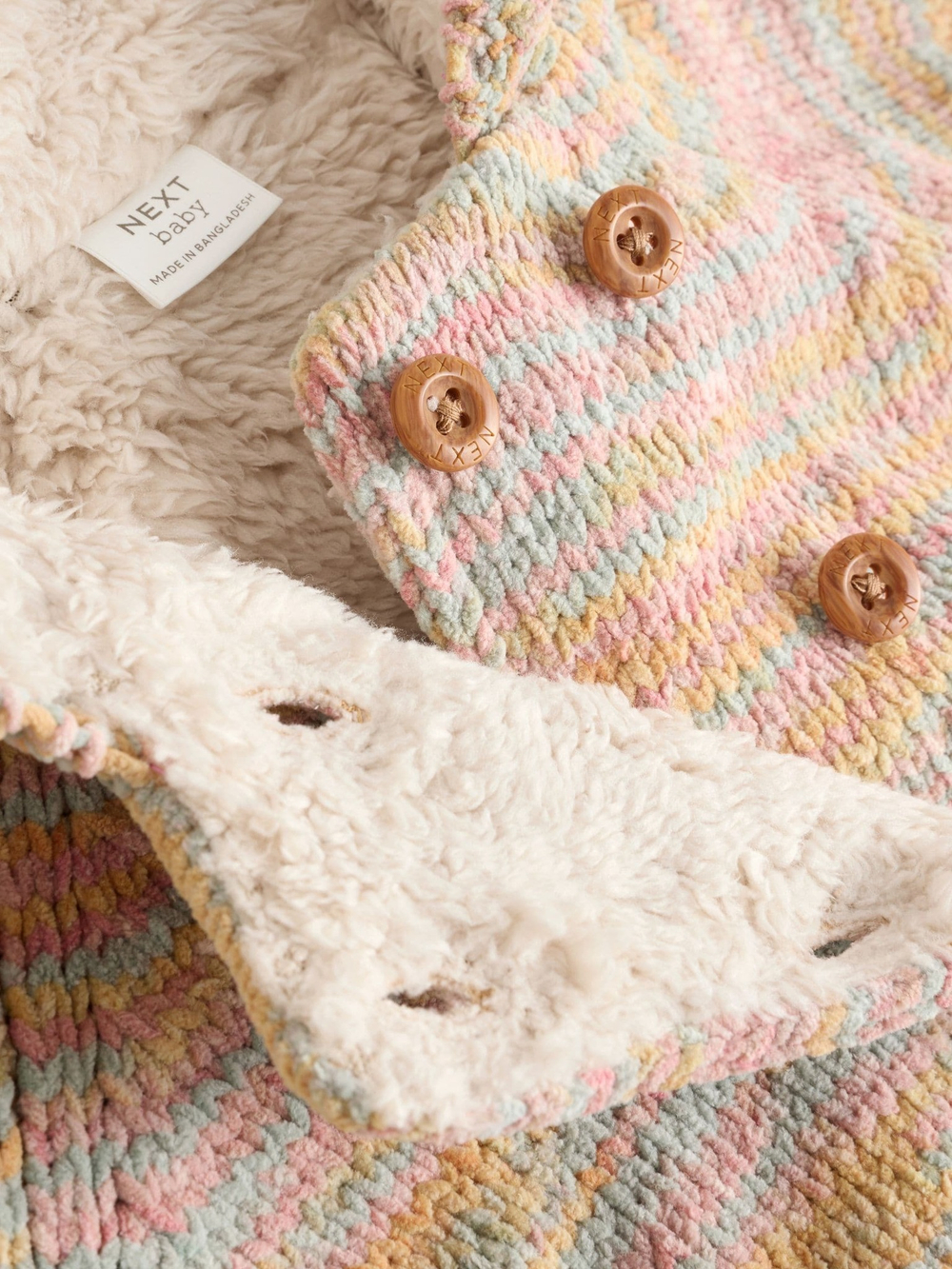 Вязаный кардиган с капюшоном для малышей Next K82-431, Бежевый