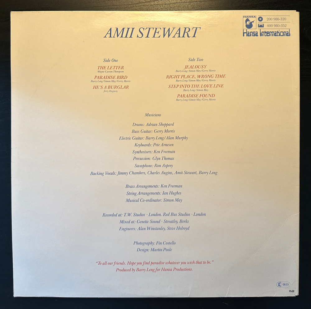 Amii Stewart- Paradise Bird (Швеция 1979г.)