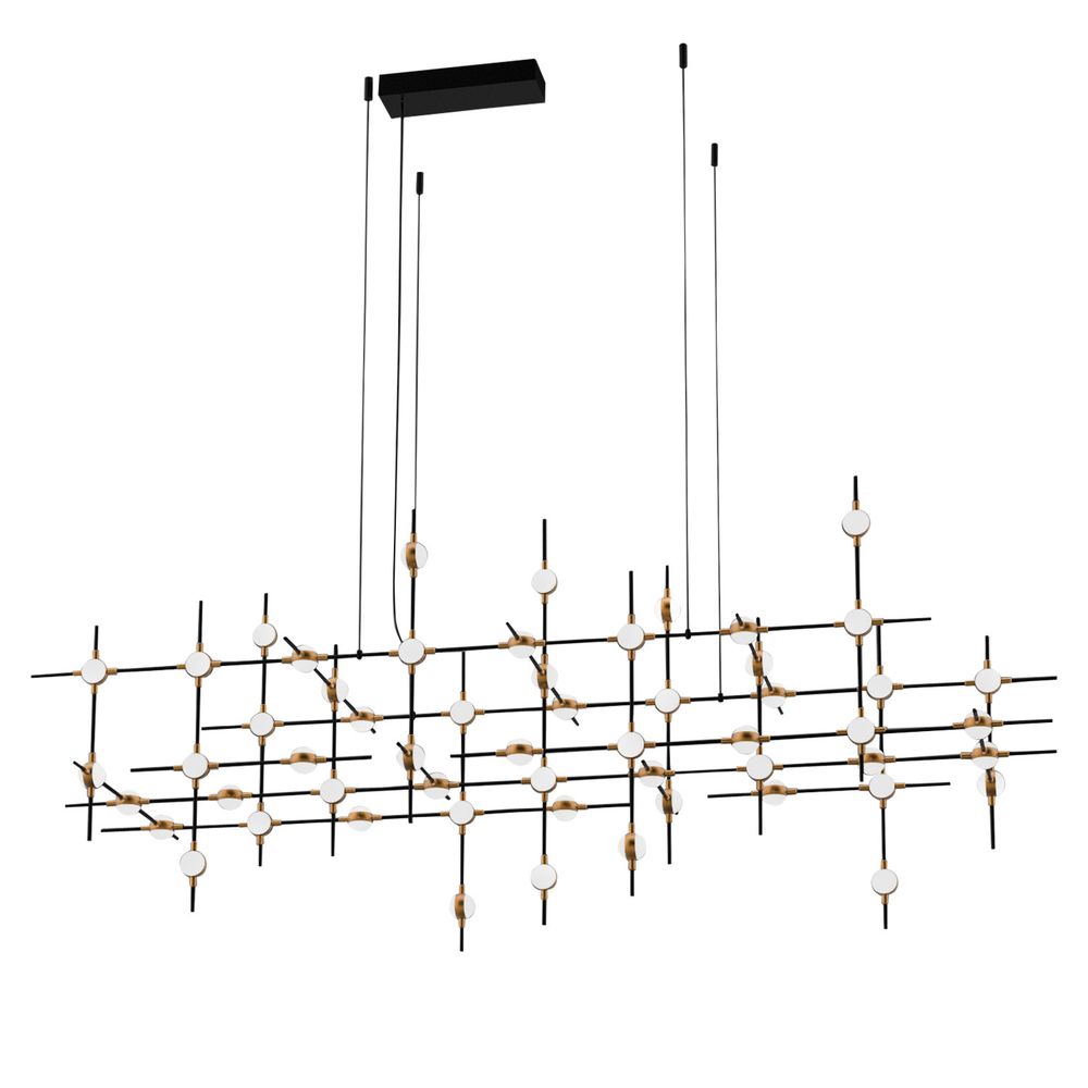 Люстра Molecular 55 black/gold
