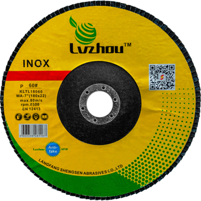 Круг лепестковый торцевой LVZHOU 180х22,23mm P60, тип 1, KLTL18060