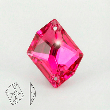 Стразы пришивные из стекла, цвет Rose, форма Cosmic