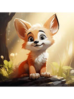 Картина по номерам 30х30см. "Малыши-животные. Отважный лисёнок" 20цв. коробка (арт.Х-6321)