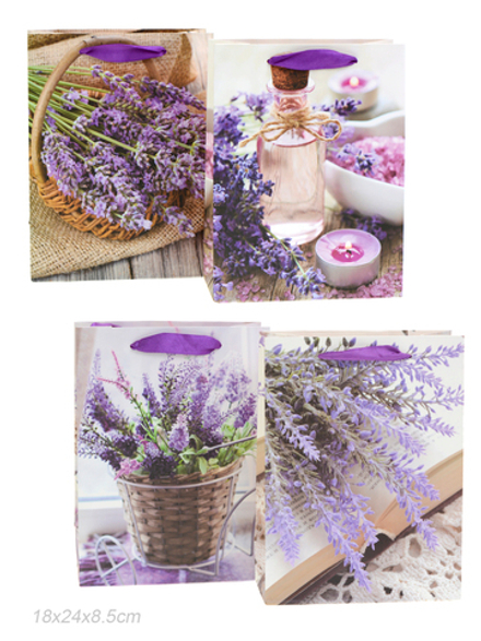 Пакет подарочный 18x24x8,5 / 24089S /уп 12/720/Лаванда