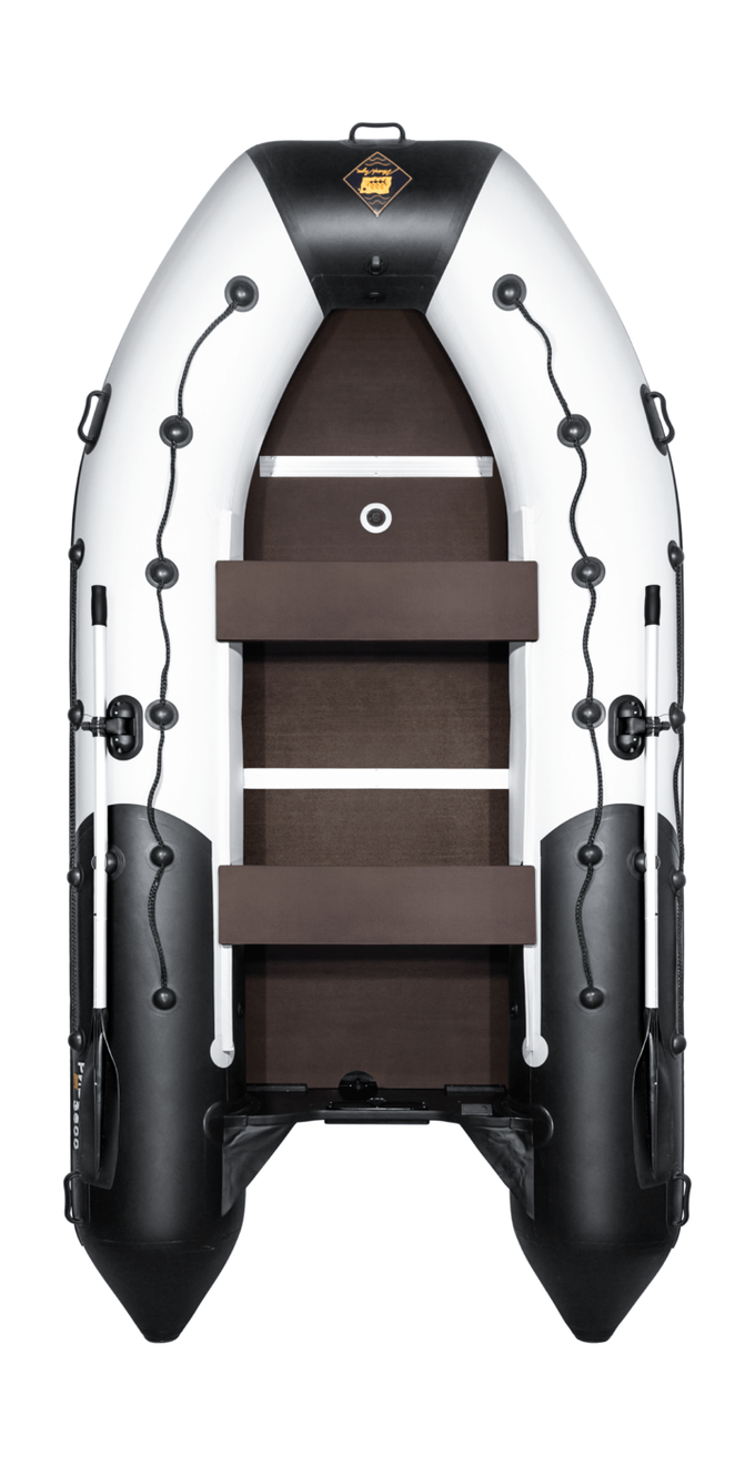 Надувная лодка ПВХ, Ривьера Максима 3600 СК Комби, светло-серый/черный