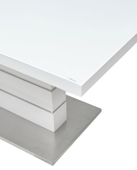 Стол прямоугольный раскладной  Quadro белый глянец (140 (+35) х 85 см.)