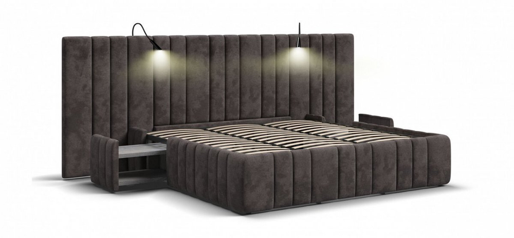 Кровать BOSS INFINITY 180*200 велюр Alkantara серый