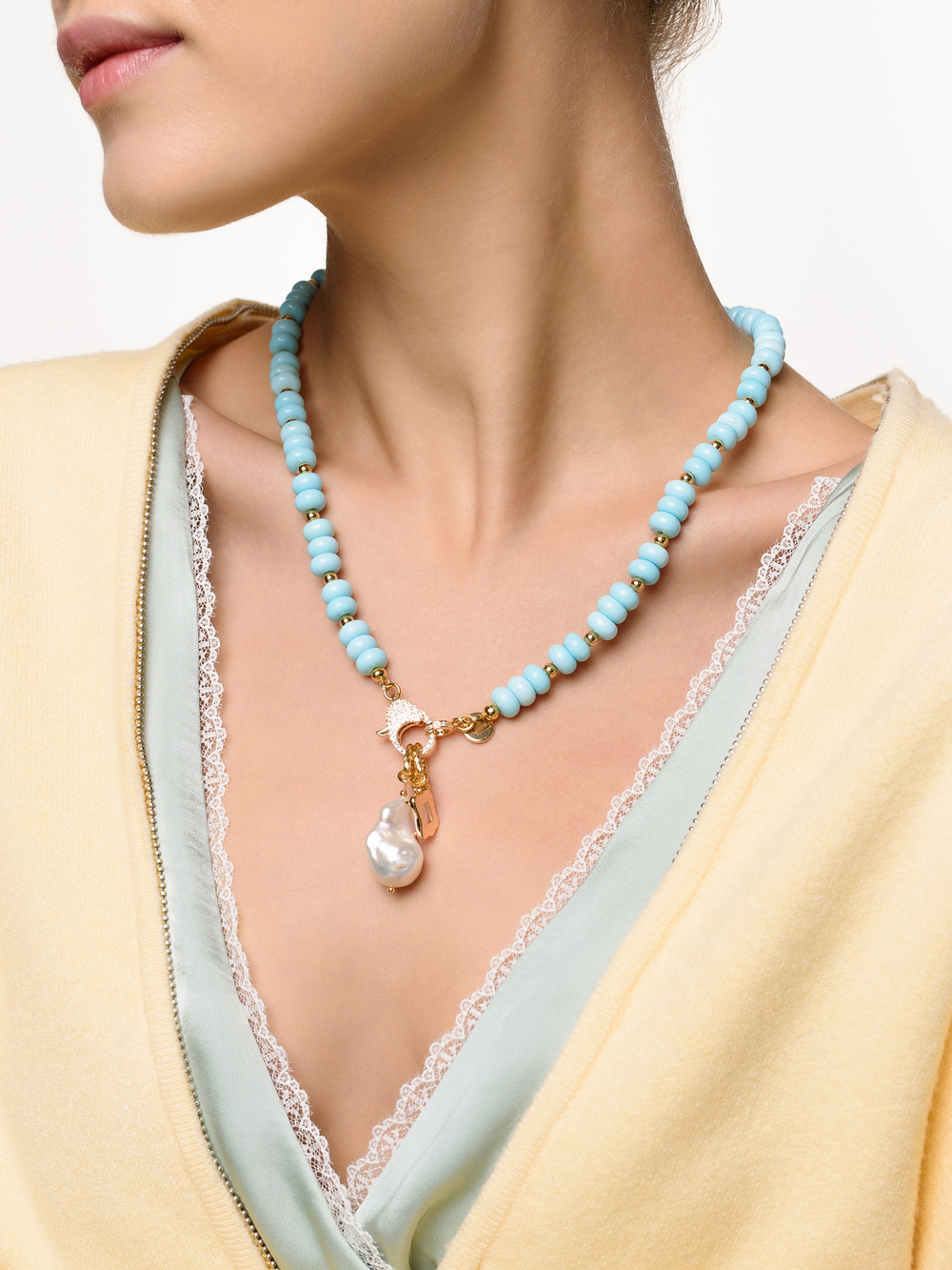 Колье "Blue plane" Gold