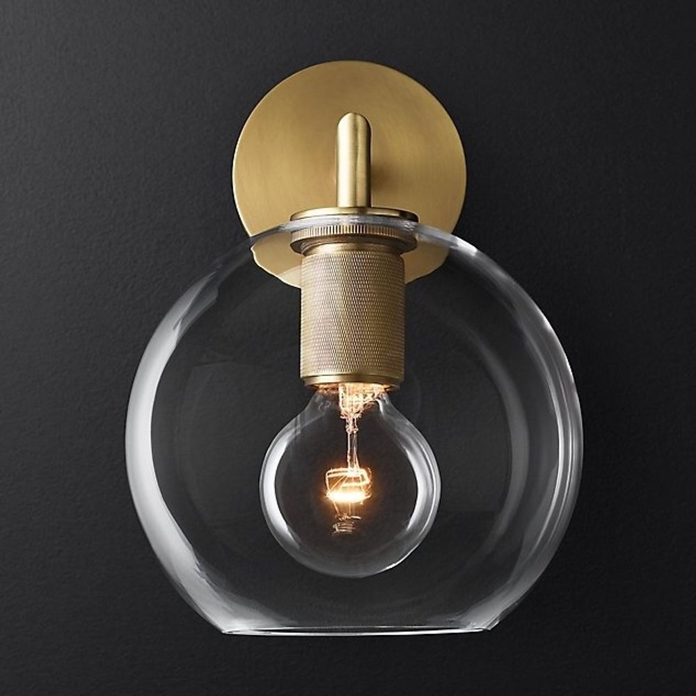 Бра Rh Utilitaire Globe Shade Single Sconce Brass By Imperiumloft