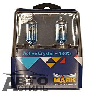 Автолампа H4 12V 60/55W P43t Маяк    +130% Active Cristal  72420AC+130  (к-т)