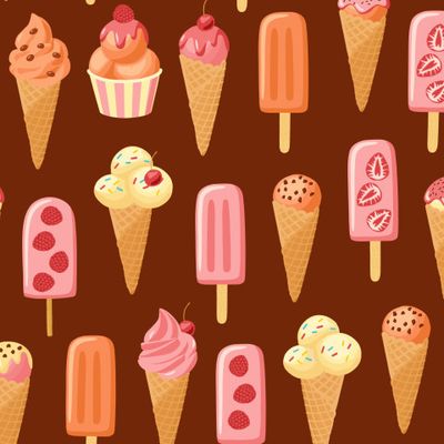 Мороженое на шоколадном фоне