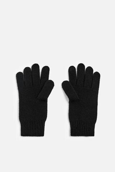 ZARA ПЕРЧАТКИ ИЗ ШЕРСТИ И КАШЕМИРА, ЧЕРНЫЙ
