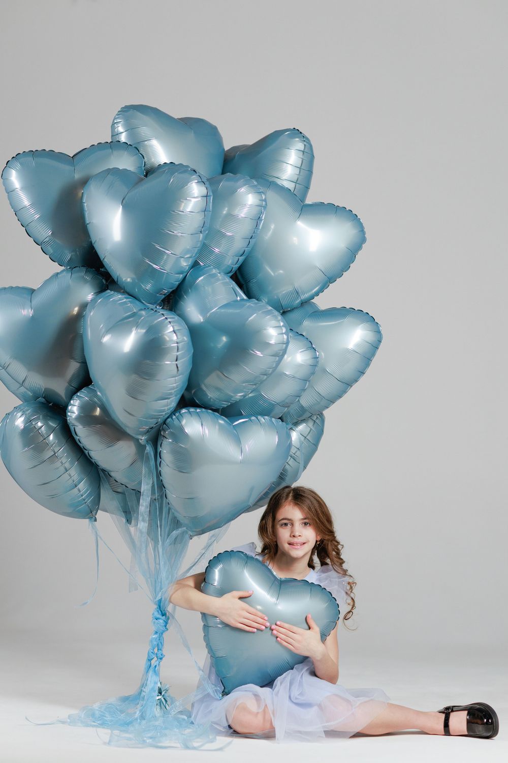 Шар (19''/48 см) Сердце, Утренний туман, Бохо, 1 шт.