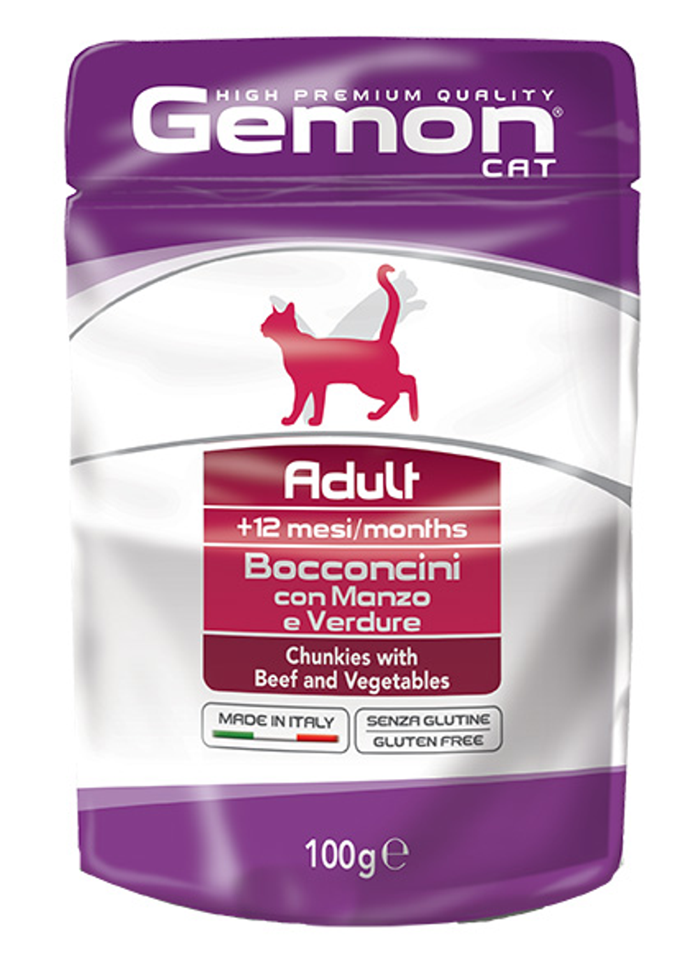 Пауч Gemon Cat Adult Chunkies with Beef and Vegetables